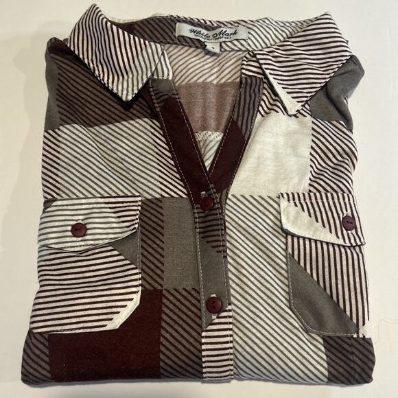 Women’s White Mark Size Small - Flannel Long sleeve Shirt - Picture 4 of 5